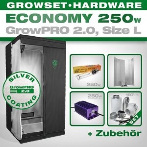 Growbox GrowPRO 2.0 L - Grow Set für Indoor Homegrow - 250W Grow Set Eco